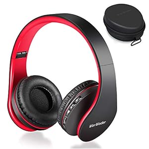 Wireless-Bluetooth-Over-Ear-Stereo-Foldable-Headphones-Wireless-and-Wired-Mode-Headsets-with-Soft-Memory-Protein-EarmuffsBuilt-in-Mic-for-Mobile-Phone-TV-PC-Laptop-BlackRed Wireless Bluetooth Over Ear Stereo Foldable Headphones, Wireless and Wired Mode Headsets with Soft Memory-Protein…