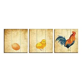 signwin 3 Piece Canvas Wall Art Rustic WoodCanvas...