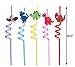 Reusable Dinosaur Straws for Kids Party - Plastic Drinking Straws for Dinosaur Party Favors Decorations, Dinosaur Party Supplies - Set of 30(24 Pack + 6 Free Dinosaur Temporary Tattoos)
