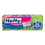 Hefty OneZip Freezer Bags Quart, 18 Count (Pack of 4) 72 Bags Total