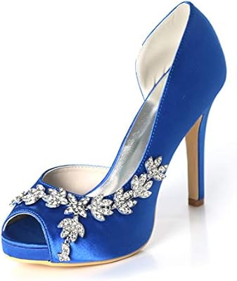 blue open toe wedding shoes