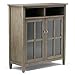 SIMPLIHOME Bedford SOLID WOOD Universal TV Media Stand, 53.9 inch Wide, Living Room Entertainment Center, Storage Cabinet with Glass Doors, for Flat Screen TVs up to 60 inches in Dark Tobacco Brown