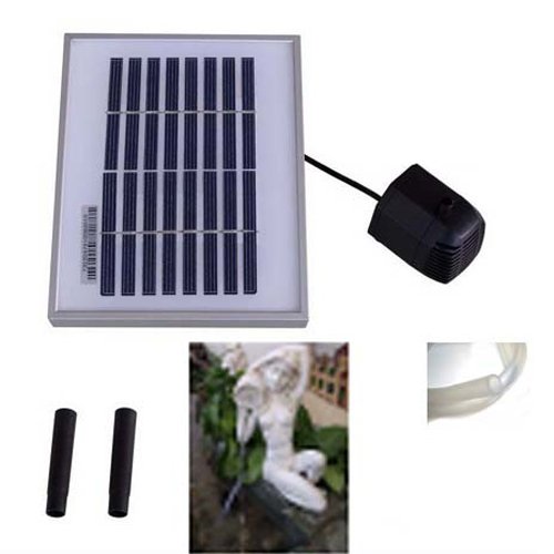 BIRUGEAR Kneeling Girl Pond Spitter with 2 Watt Solar Powered Garden Water Fountain Pump Kit