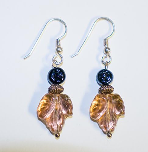 EA42 - Sterling silver earrings with Czech glass beads - One of a kind made by Patricia Gould