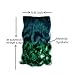 Stepupgirl Hair Extension 20 Inch Dark Blue to Grass Green Ombre Color Curly Full Head Synthetic Clip on Wig Hairpiece