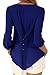 Happy Sailed Women 2018 Casual Chiffon Button V Neck Blouses Shirts,Medium Blue