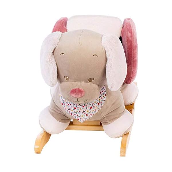 Nattou Schaukeltier Hündin Lali, Iris und Lali, 74 x 29 x 40 cm, Beige/Rosa – Bild 4