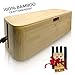 Bamboo Cable Management Box | Cable Hiding Box | Comes with Free Bamboo Phone Holder | Magnetic Door Holder | Front and Sides Opening | Anti-slip Bottom | Keeps Wires Safe and Organized | Hidden Power
