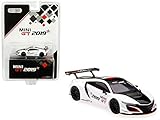 Acura NSX GT3 White with Black Stripe 2019 Mini GT Limited Edition to 1,200 Pieces Worldwide 1/64 Diecast Model Car by True Scale Miniatures MGT00027