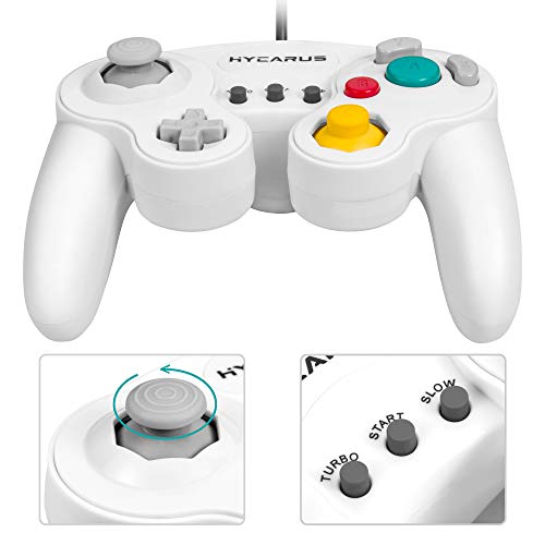 image for Gamecube Controller, HYCARUS 2 Packs White Game Cube Controller with T