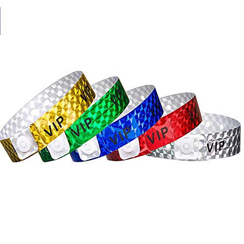 Ouchan Multicolor Holographic VIP Wristbands Variety Pack - 200 Pack Colored Wristbands for Events Club Music Meeting Party Wristbands - Thumbnail 5