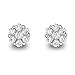 925 Sterling Silver Cubic Zirconia Classic Halo Mini Flower Stud Earrings