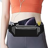 QUANFUN Slim Running Belt, Fanny Packs Waist Pack for Cell Phones,Running Pouch Cell Phone Holder with Two Zip Pockets for Women Men, Workout Gym Accessories Runner Belt Fits up to 6.5