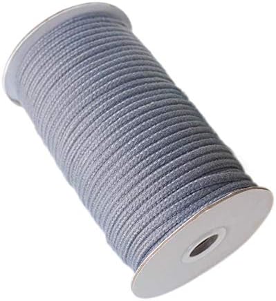 Macrame Cord, Natural Cotton Soft Unstained Macrame Rope for Handmade Plant Hanger Wall Hanging Craft Making (Gray, 5mm x 50m(About 55 yd))