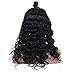 Eayon Hair Brazilian Remy Curly Wigs with Baby Hair Glueless Human Hair Lace Front Wigs for Women 130% Density Natural Color 16 Inches
