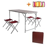 LUCKYERMORE Outdoor Folding Camp Table Suitcase Lightweight Height Adjustable Portable Foldable Picnic Table
