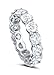 Heartbeat Sterling Silver Simulated Diamond 5mm Round Eternity Band Ring (8)