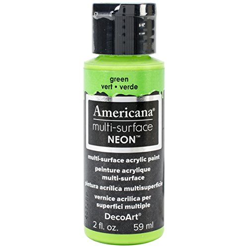 DecoArt Americana Multi-Surface Neon Paint, 2-Ounce, Green