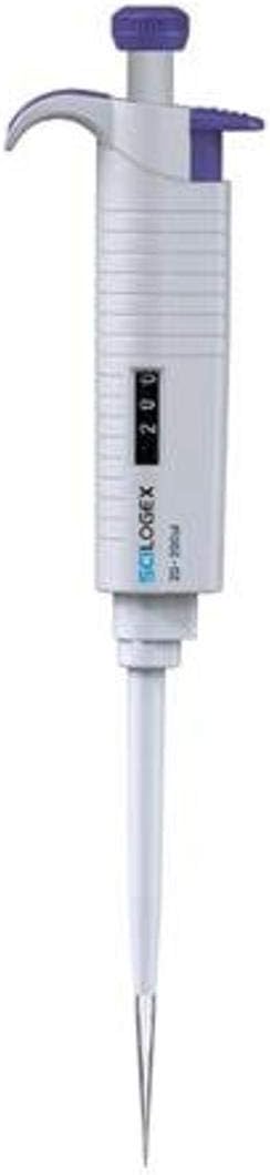 Scilogex MicroPette Plus Autoclavable Single Channel Variable Pipette - Calibrated for Precision, Uses Universal Pipette Tips, Adjustable, Ergonomic, and Easy-to-Read | 0.1-2.5 microliter Volume