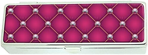 Magenta upholstery with rhinestones Custom Lipstick Box Frame Rectangle Velvet Cosmetic Lipstick Case Makeup Box Jewelry Box