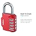 ORIA Combination Lock, 4 Digit Combination Padlock for School, Employee, Gym and Sports Locker, Case, Toolbox, Fence, Hasp Cabinet and Storage, Red and 2 Pack