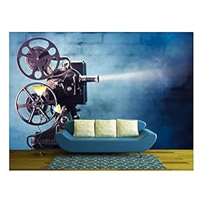 Photo of an Old Movie Projector - Removable Wall Mural | Self-Adhesive Large Wallpaper - 66x96 inches