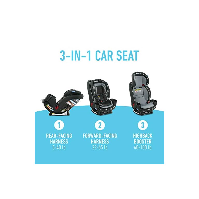 Graco TrioGrow SnugLock LX 3 in 1 Car Seat, Infant to Toddler Car Seat