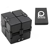 Fidget Cube in Style With Infinity Cube Pressure Reduction Toy - Infinity Turn Spin Cube Edc Fidgeting - Killing Time Toys Infinite Cube For ADD, ADHD, Anxiety, and Autism Adult and Children(Black)