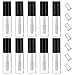 Hicarer 30 Pack 1.2 ml Clear Mini Lip Gloss Tube Empty Lip Balm Cute Bottle Cosmetic Gloss Tube Travel Gloss Container with Lid for Lipstick Samples (Black)