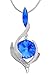 William Wang Designs September Sapphire Birthstone Color Pendant Necklace with Two Crystals Set. MADE IN USA (8130SA)