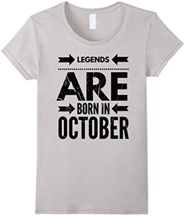 Womens Legends are born in November October Tshirt Medium Silver