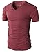 H2H Mens Casual Slim Fit Short Sleeve V-neck T-Shirt Of Various Colors