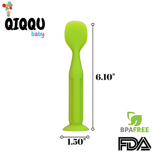 image for QIQQU BABY (Blue and Green) Diaper Cream Brush, BPA Free, Medical Grad