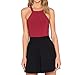 Cheapcotton Women's Back Crisscross Straps Bodysuit