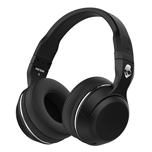 Skullcandy Hesh 2 Bluetooth Wireless Over-Ear Headphones with Microphone, Supreme Sound and Powerful Bass, 15-Hour Rechargeable Battery, Soft Synthetic Leather Ear Cushions, Black