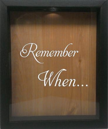 Wooden Shadow Box Wine Cork/Bottle Cap Holder 11x14 - Remember When (Ebony w/White)