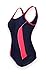 ReliBeauty Womens Solid One Piece Bathing Suit (Small(US4-6), Navy Blue)