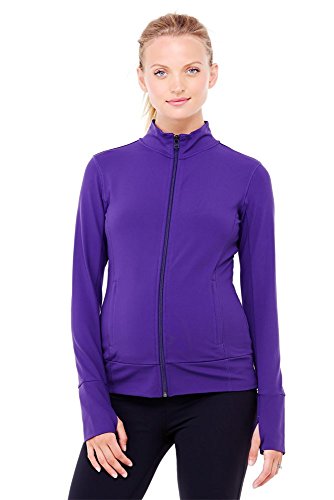 Ingrid & Isabel Women's Maternity Side Zip Active Jacket, Royal Purple, Large - Thumbnail 3