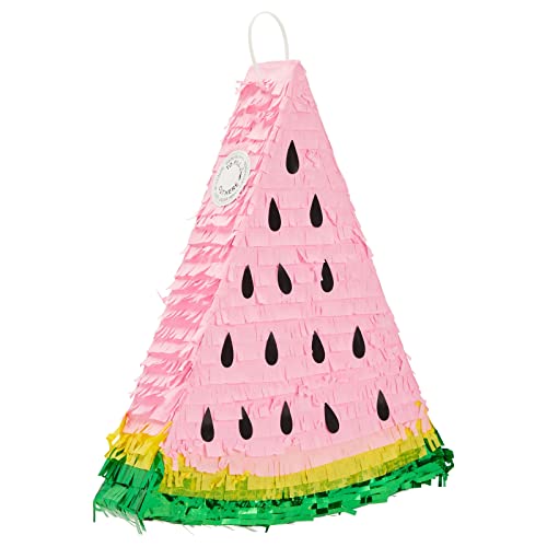 Juvale Watermelon Pinata - Pink Fruit Paper Easy-Fill Design & Pinatas for Kids Birthday Party Decoration, Vibrant Fruit Theme & Watermelon Party Decor