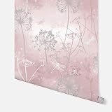 Arthouse Damselflies Glitter Sparkle Wallpaper Pink Silver Grey Botanical view 7