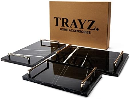 Decorative Marble-Like Perfume Tray with Gold Metal Handle - Trinket &  Catchall Tray for Dresser, Bathroom, Vanity Table & Serving - Home Decor  price in Egypt | Amazon Egypt | kanbkam