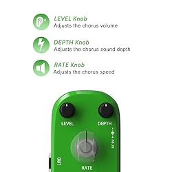 AZOR Chorus Guitar Effect Pedal Pure Analog Mini