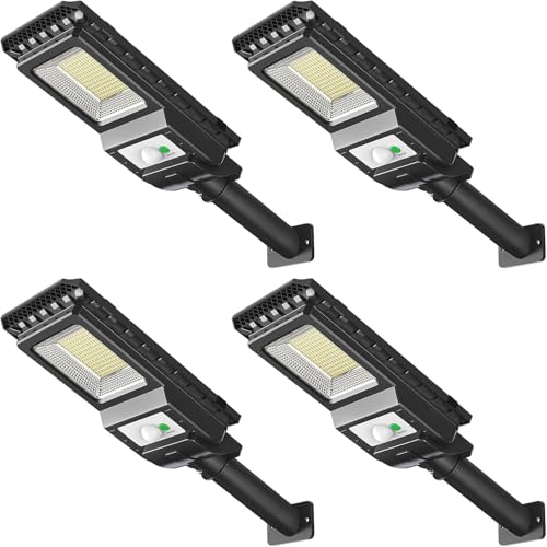 ENGREPO Luces Solares para Exterior, 4 Paquetes 156 LED 1000 Lúmenes Lámpara Solar con Sensor de Movimiento, Impermeable IP65 de Iluminación Segura para Jardín, Patio, Terraza, Hogar.