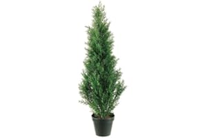 TRESIL Two 3 Foot Artificial Cedar Topiary Tree Potted