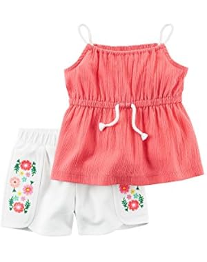 Baby Girls' 2-Piece Tank And Shorts Set