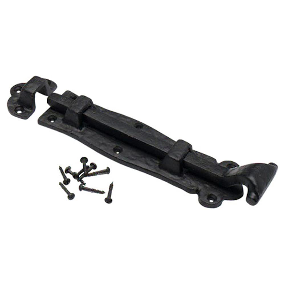 Merriway BH02029 Antique Straight Surface Tower Bolt, Black 150mm (6 inch)