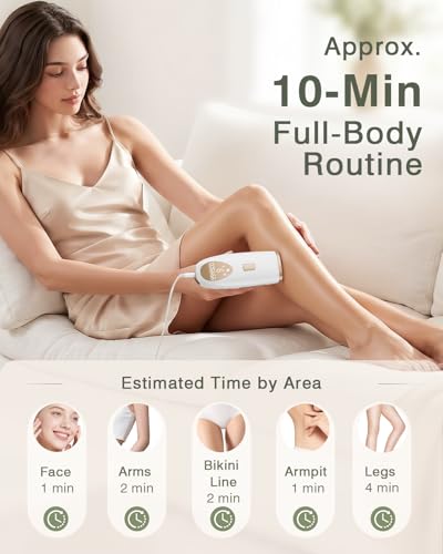 TIIMAGIC IPL Laser Hair Removal Device for Women and Men with Ice Cooling for At Home Use on Upper Lip Underarm Bikini Line and All Body, 9 Level, 999,900 Flash, Auto/Manual Mode, LED Display, White