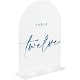 JINMURY 10 Pack Frosted Acrylic Arch Sign with Stand | 5x7 Inch Blank Frosted Acrylic Table Sign with Base, DIY Arch Wedding Signage Table Numbers, Events & Parties