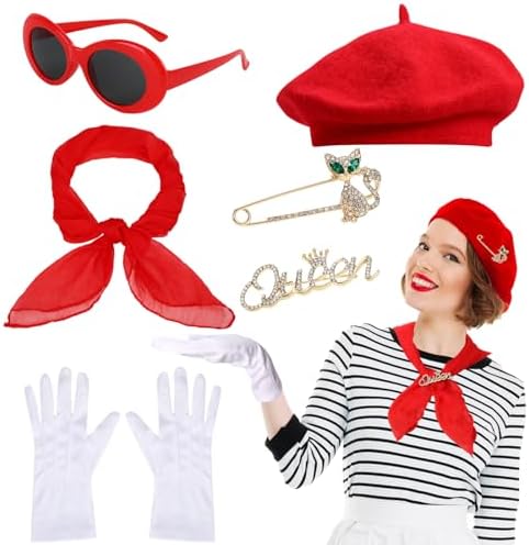 Amazon.com: PHOGARY 6PCS French Costume Accessories Set, 50s 
