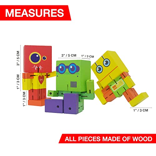 Wooden Robot Toy, cubebot Toy, cubebot, Cube Toy Puzzle, cubebot Micro